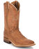 Justin Men's Bent Rail Square Toe Western Boots, Brown, hi-res