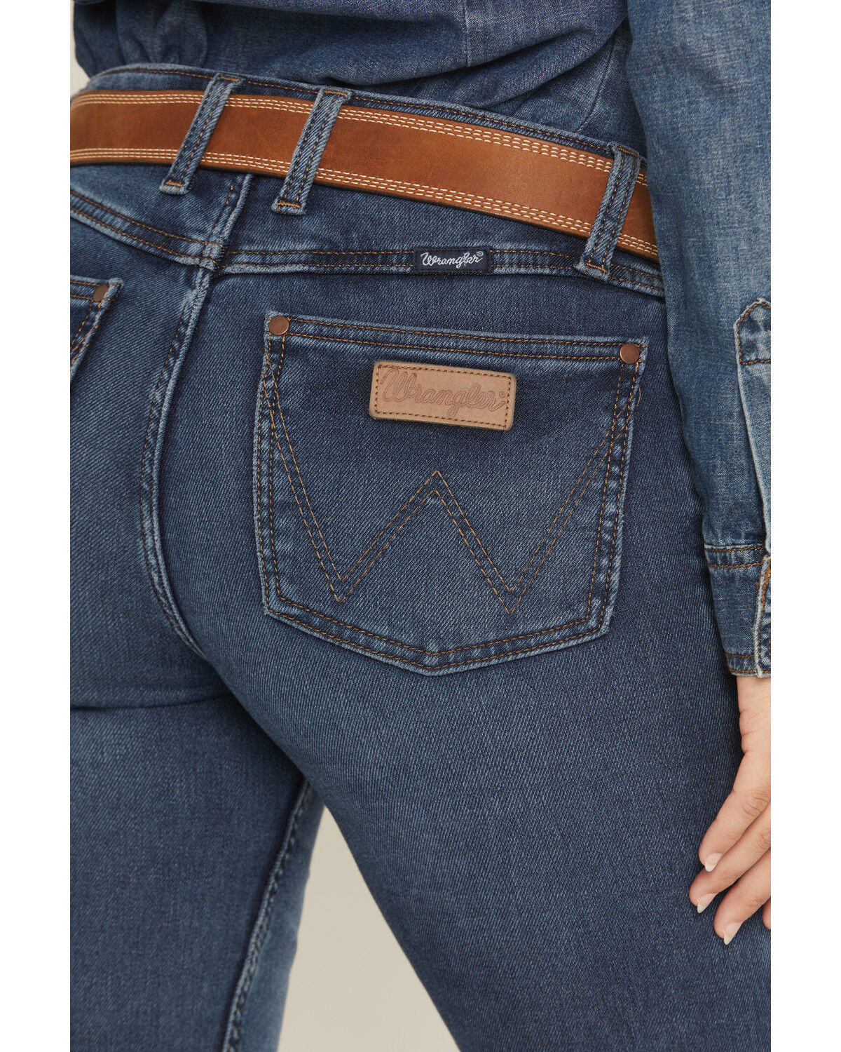 Wrangler Retro Women's Mae Dark Wash Mid Rise Lined Bootcut Stretch Denim Jeans
