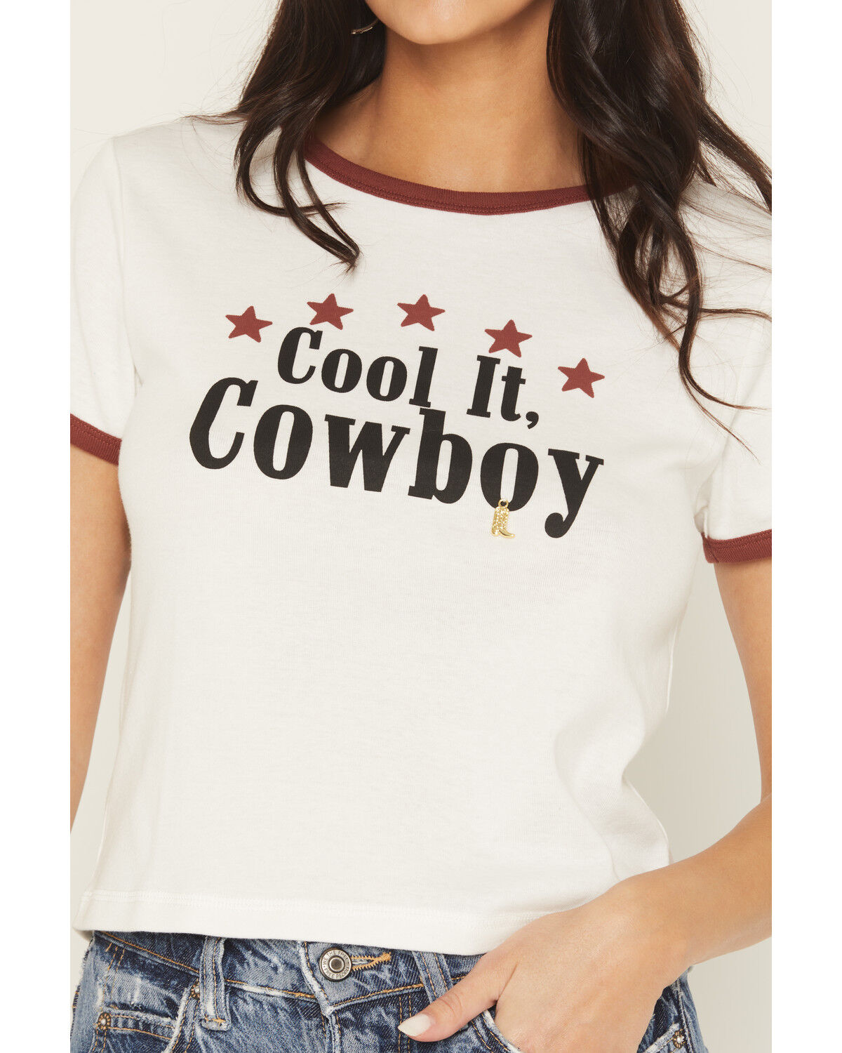 Image #3 - Blended Women's Cool It Short Sleeve Graphic Ringer Tee, White, hi-res