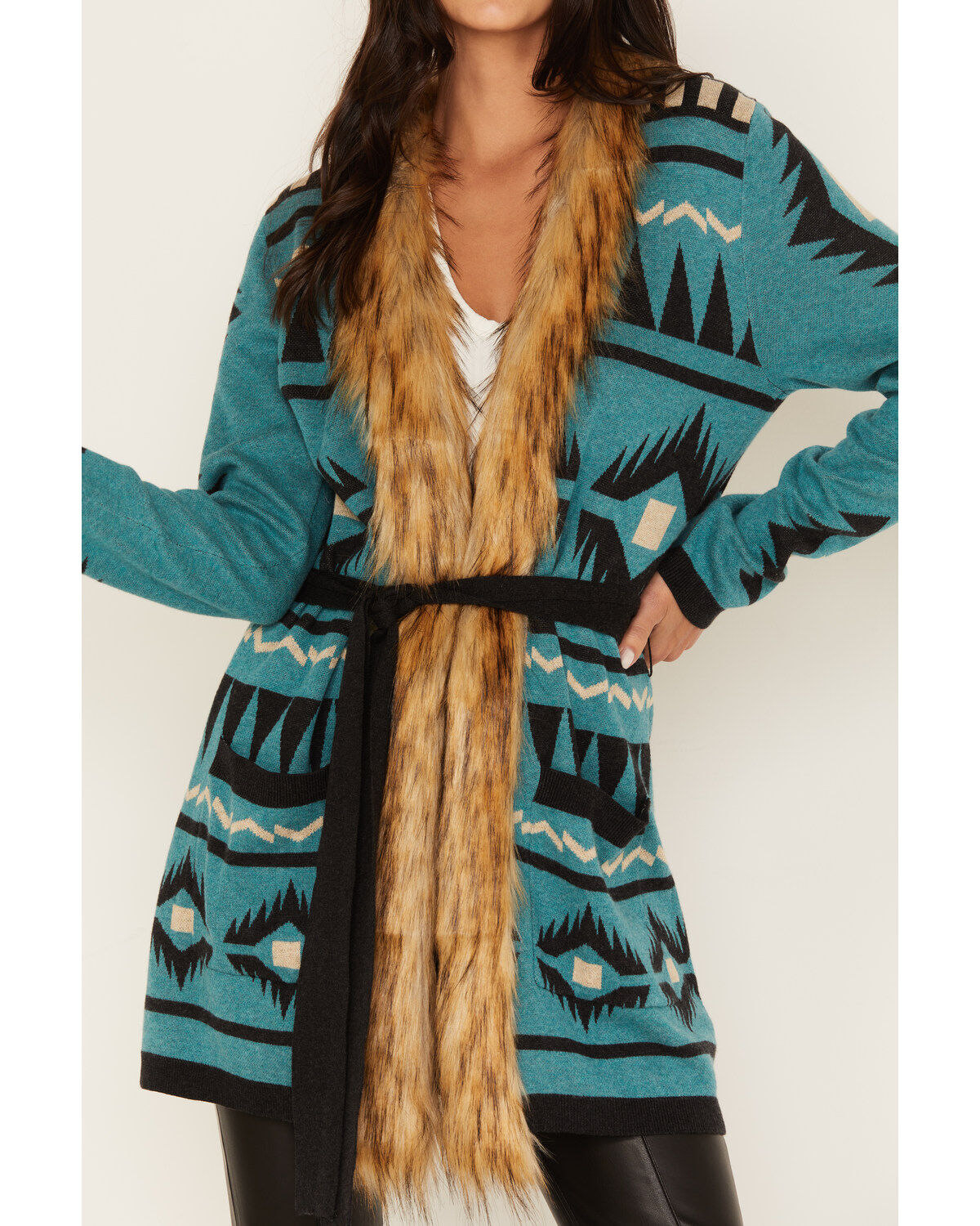 Image #3 - Tasha Polizzi Women's Garibaldi Cardigan, Turquoise, hi-res