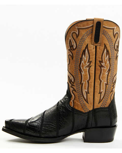 Image #3 - Dan Post Men's Ostrich Leg Exotic Western Boot - Snip Toe, Black, hi-res