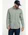 Cody James Men's FR Woven Plaid Print Long Sleeve Button Down Work Shirt , Green, hi-res