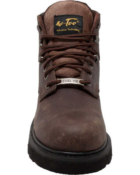Ad Tec Men's 6" Leather Work Boots - Steel Toe, Brown, hi-res
