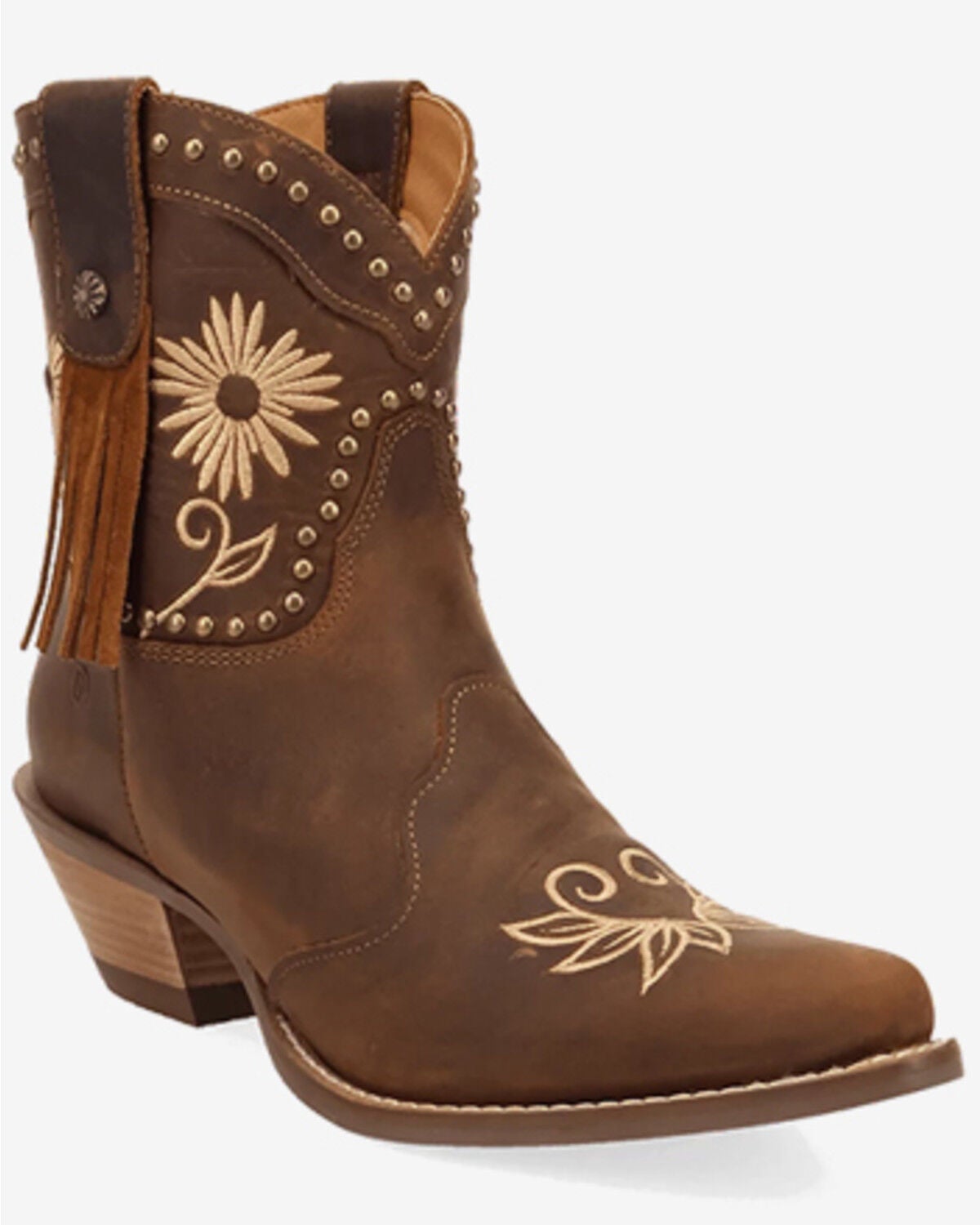 Dingo Women's Country Cutie Western Booties - Snip Toe, Brown, hi-res