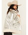 Image #3 - BLANKNYC Women's Metallic Moto Jacket, Silver, hi-res