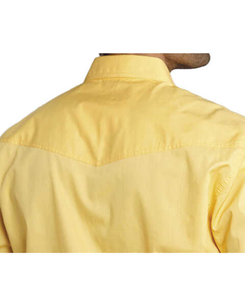 Image #3 - Roper Men's Amarillo Collection Solid Long Sleeve Western Shirt, Yellow, hi-res