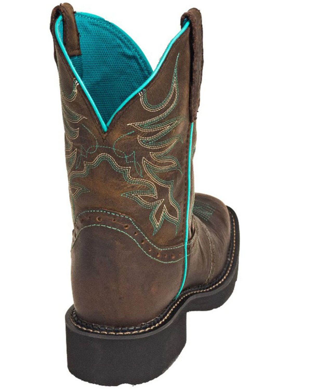 Image #5 - Justin Women's Mandra Chocolate Western Boots - Broad Square Toe, Chocolate, hi-res