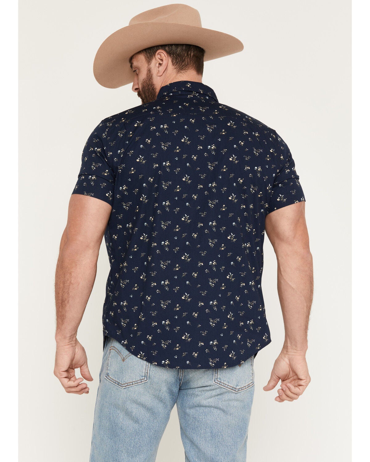Image #4 - Levi's Men's Classic Standard Floral Print Short Sleeve Button-Down Shirt, Navy, hi-res