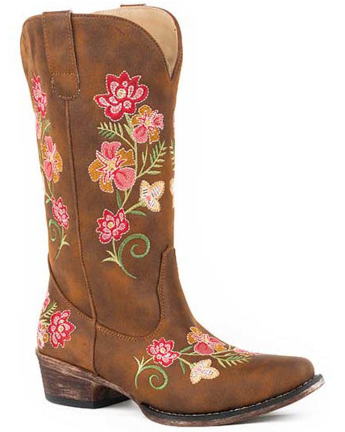 Roper Women's Vintage Cognac Western Boots - Snip Toe, Tan, hi-res