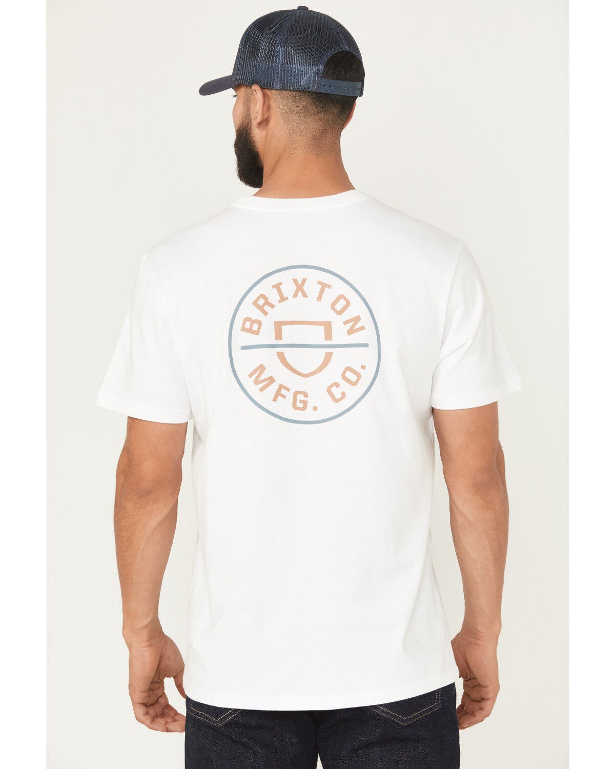 Brixton Men's Crest II Logo Short Sleeve Graphic T-Shirt, White, hi-res
