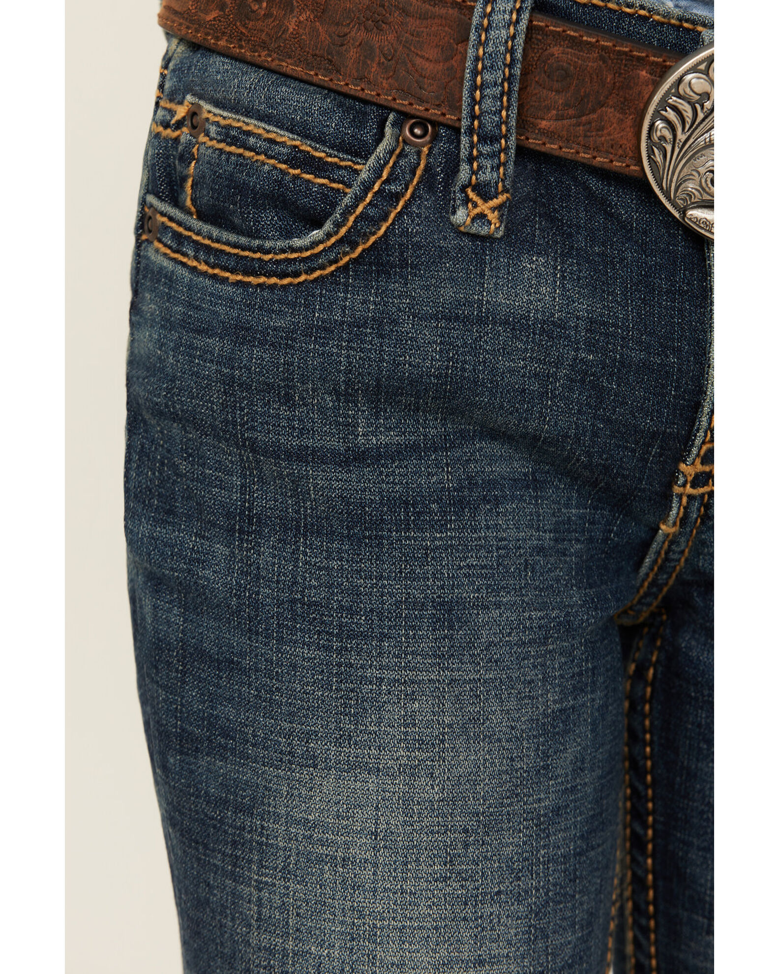 Wrangler Girls' Multi Stitch Bootcut Slim Fit Jeans