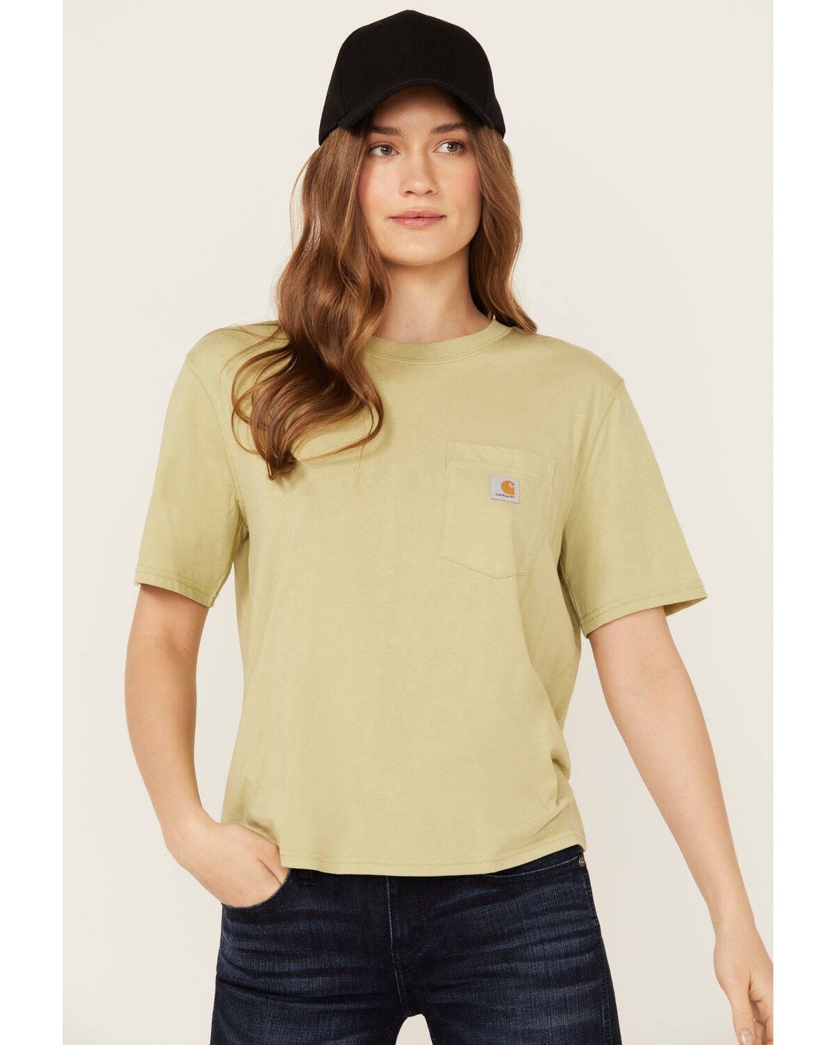 Carhartt Women's Loose Fit Lightweight Short Sleeve Crewneck T-Shirt, Sand, hi-res