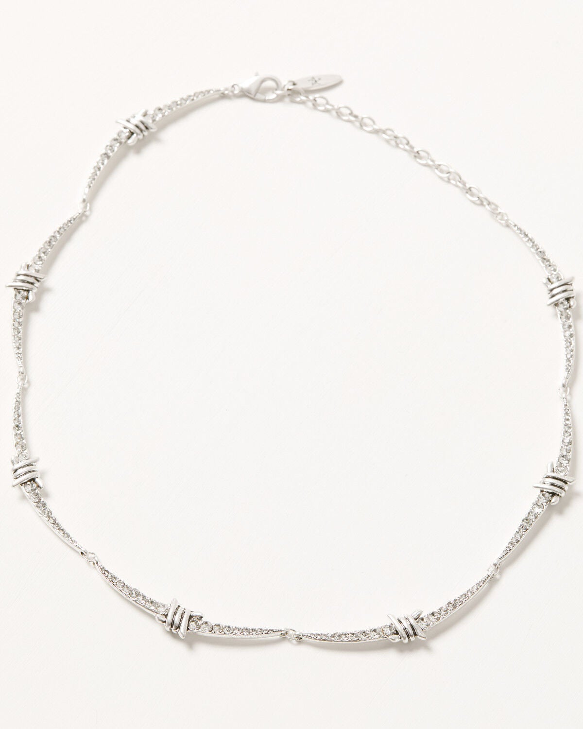 Image #1 - Lainey Wilson Women's Barbed Wire Embellished Collar Necklace, Silver, hi-res