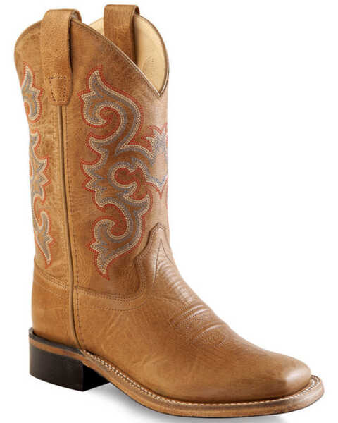 Image #1 - Old West Boys' Tan Western Boots - Square Toe , , hi-res