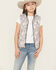 Image #1 - Ariat Girls' Reversible Vest, Navy, hi-res
