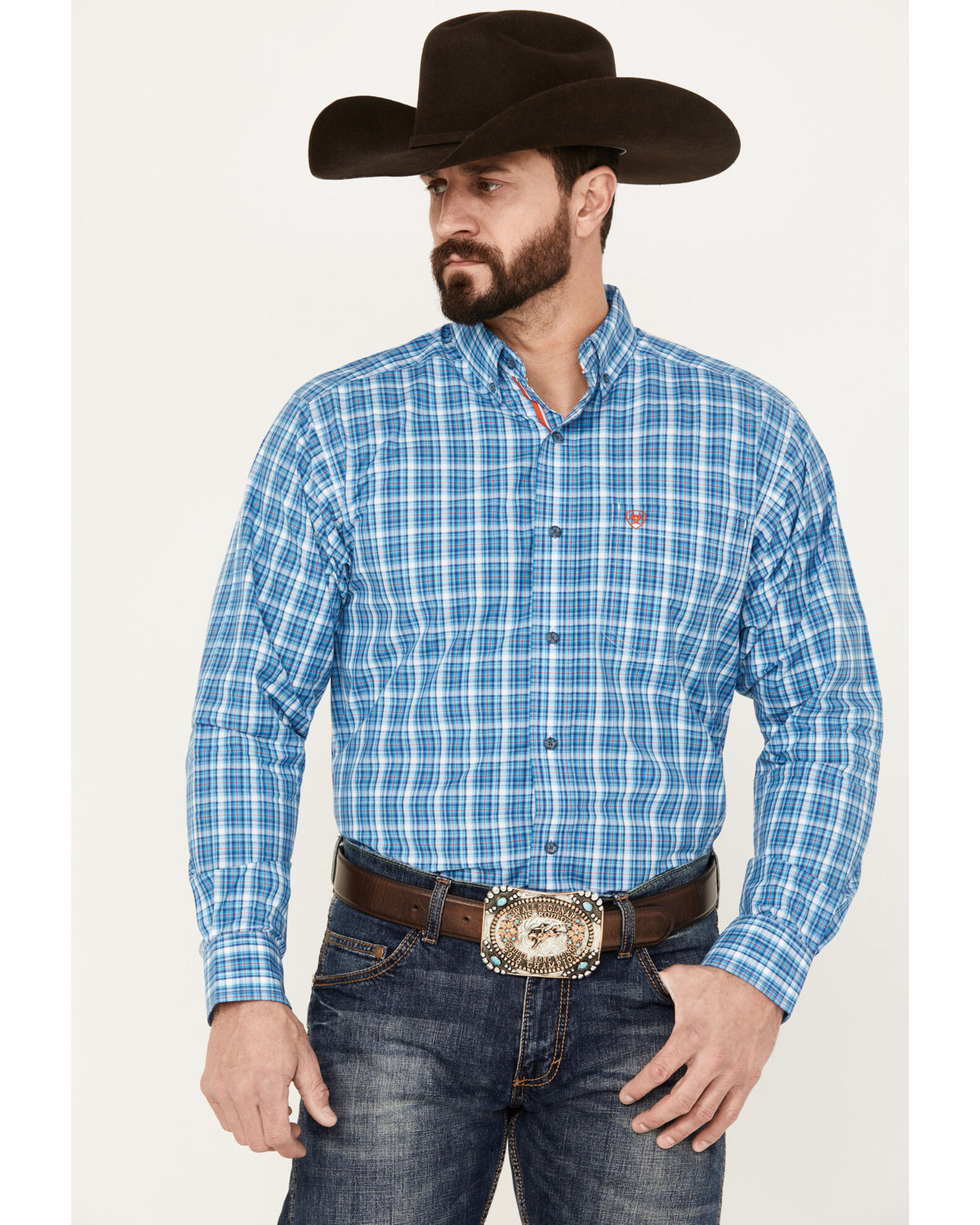 Ariat Men s Pro Series Leyton Plaid Print Classic Fit Button Down