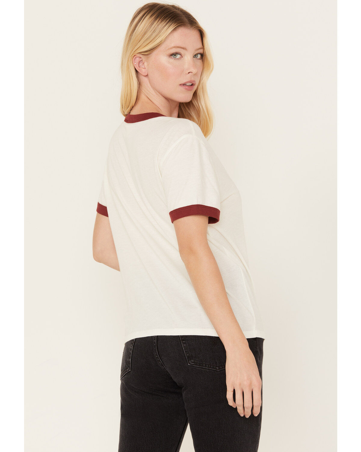 Image #4 - White Crow Women's Beer Babe Graphic Short Sleeve Ringer Tee, White, hi-res