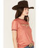 Image #2 - Kimes Ranch Women's Rhythm Ringer Performance Tech Tee, Orange, hi-res
