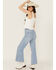 Image #3 - Rolla's Women's Light Wash Sunshine Eastcoast Ankle Flare Stretch Denim Jeans, Light Wash, hi-res