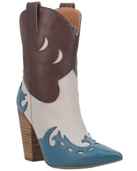 Dingo Women's Saucy Western Boots - Pointed Toe, Blue, hi-res