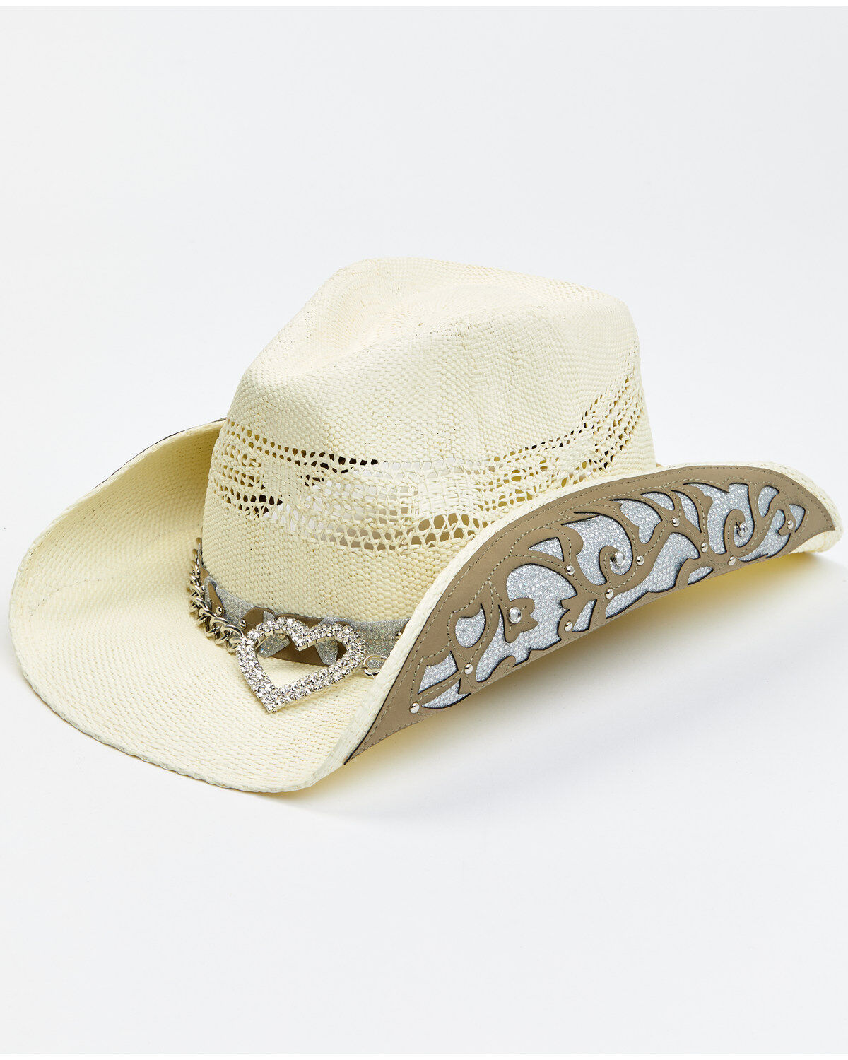 Image #1 - Shyanne Women's Straw Wedding Western Hat, White, hi-res