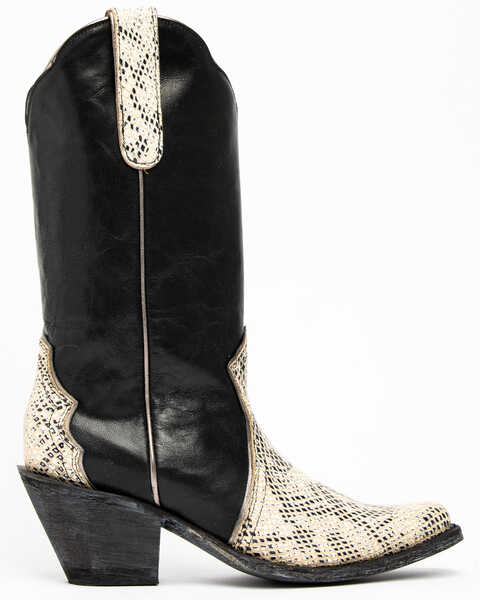 Image #2 - Idyllwind Women's Lonestar Western Boots - Medium Toe, Black/white, hi-res
