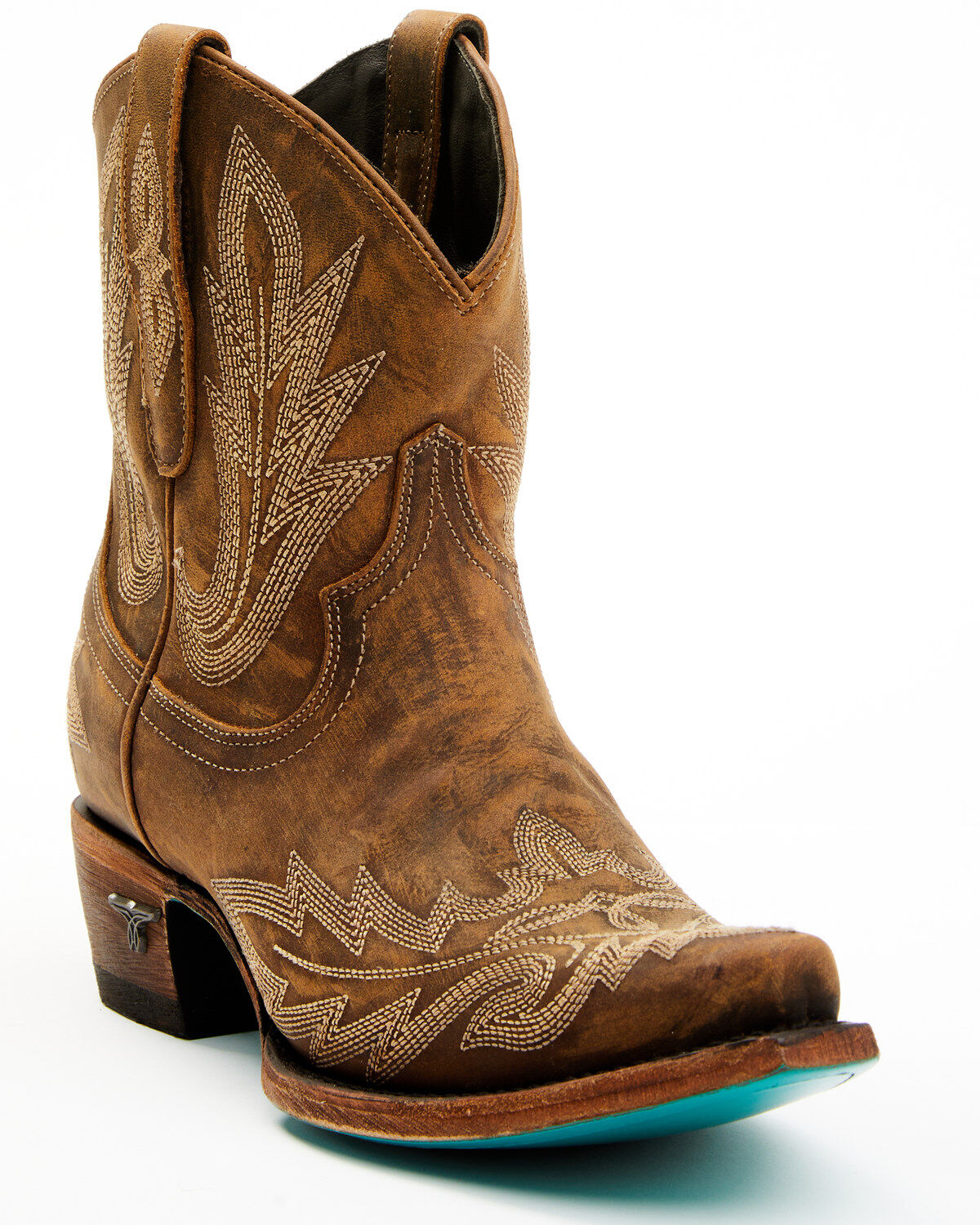 Image #1 - Lane Women's Lexington Western Booties - Snip Toe, Caramel, hi-res