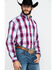 Image #3 - Stetson Men's Spring Ombre Plaid Button Long Sleeve Western Shirt , , hi-res