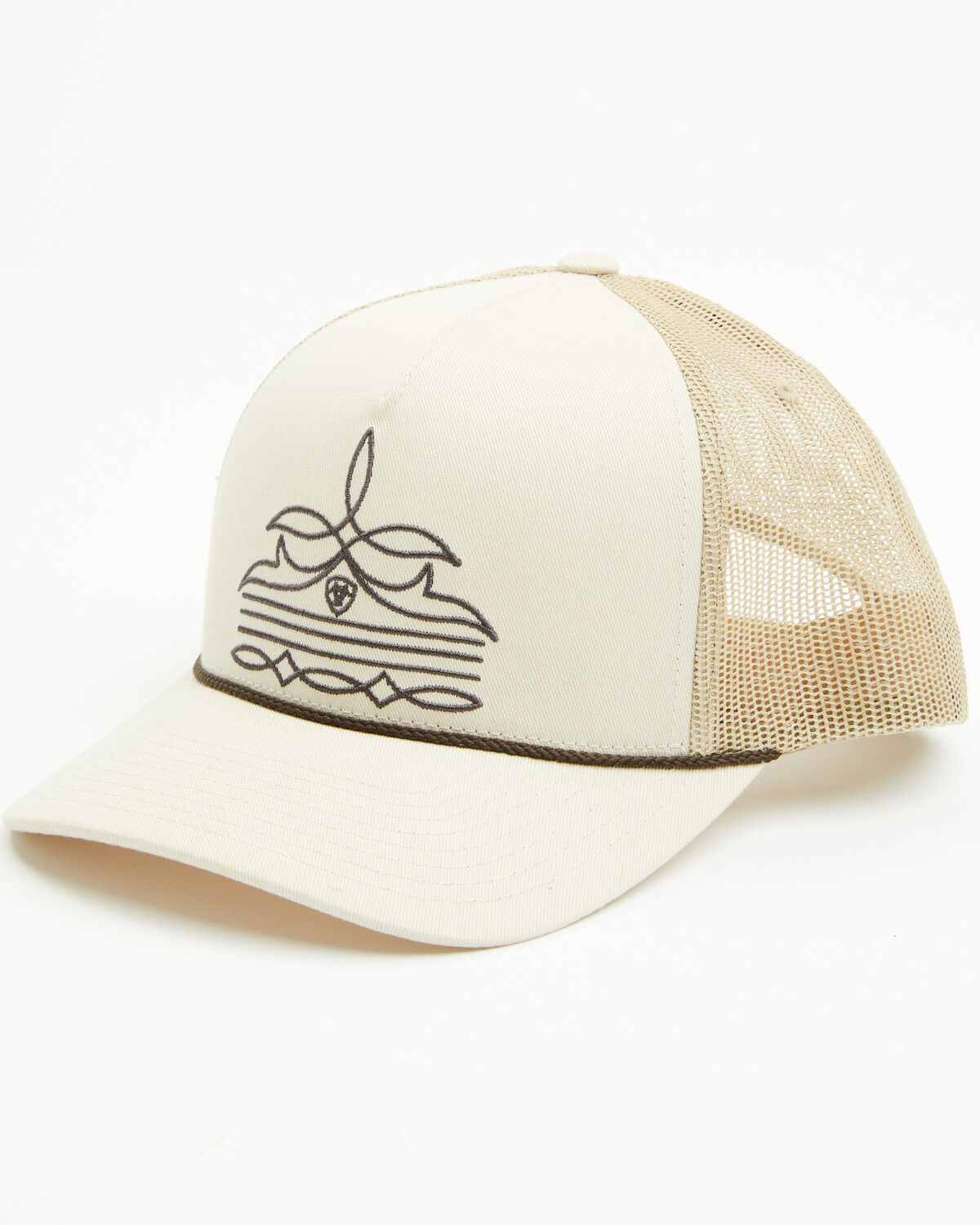 Image #1 - Ariat Women's Boot Stitch Ball Cap, Cream, hi-res