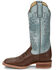 Image #3 - Justin Women's Ralston Exotic Smooth Ostrich Skin Western Boots - Broad Square Toe, Chocolate, hi-res