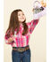 Image #3 - Shyanne Toddler Girls' Pink & Purple Plaid Horse Embroidered Long Sleeve Western Shirt, , hi-res