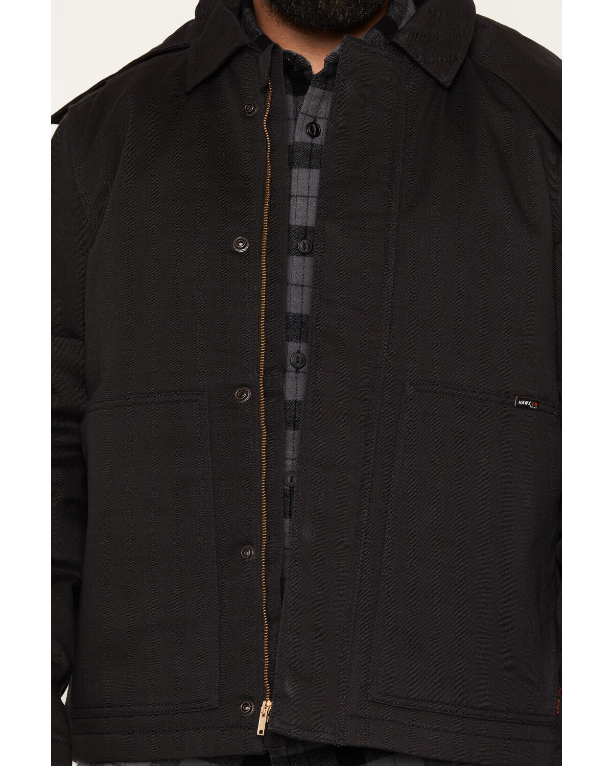 Image #3 - Hawx Men's FR Pike Removeable Hood Insulated Jacket, Black, hi-res