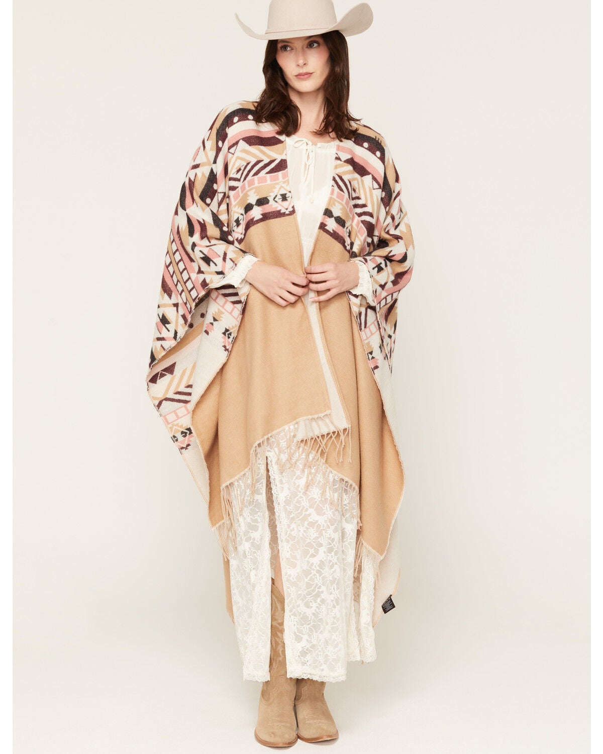 Image #1 - Idyllwind Women's Skylark Blanket Shawl, Khaki, hi-res