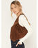 Image #2 - Scully Women's Suede Button-Down Vest, Chocolate, hi-res