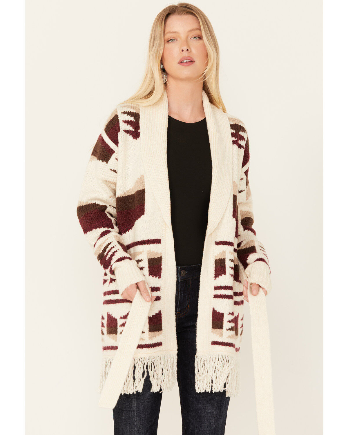 Image #3 - Idyllwind Women's Jennings Thunderbird Cardigan, Ivory, hi-res