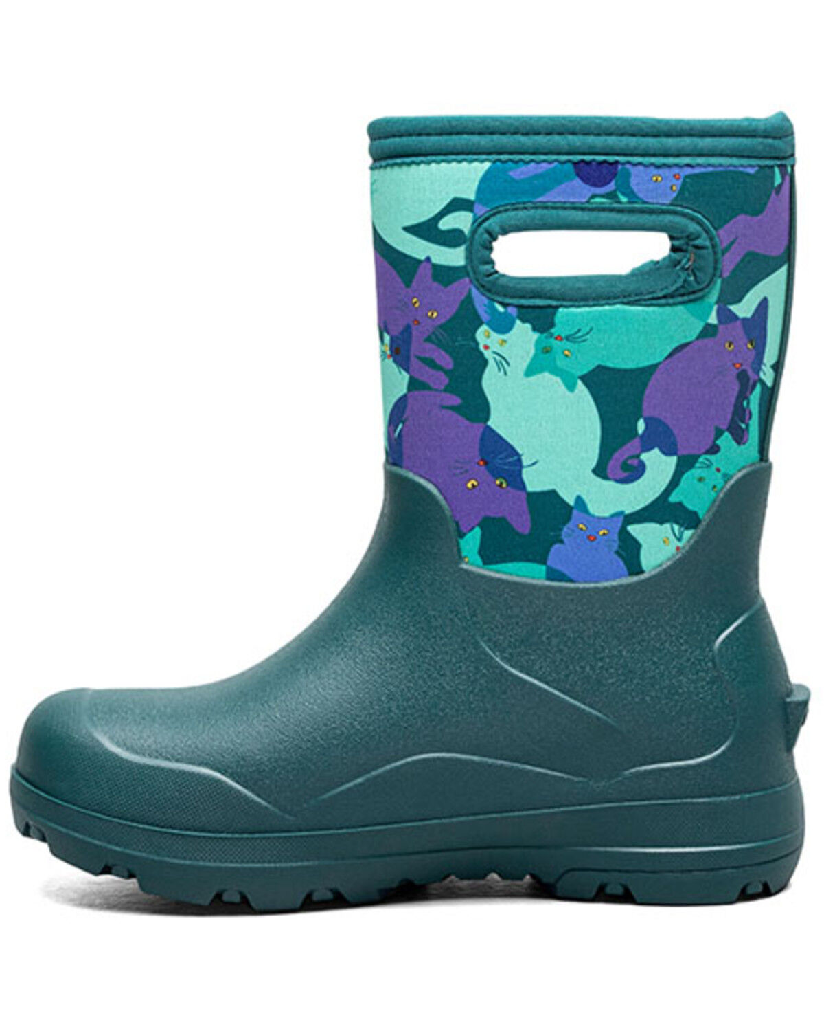 Image #3 - Bogs Girls' York Seamless Catmo Rubber Boots, Teal, hi-res