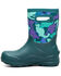 Image #3 - Bogs Girls' York Seamless Catmo Rubber Boots, Teal, hi-res