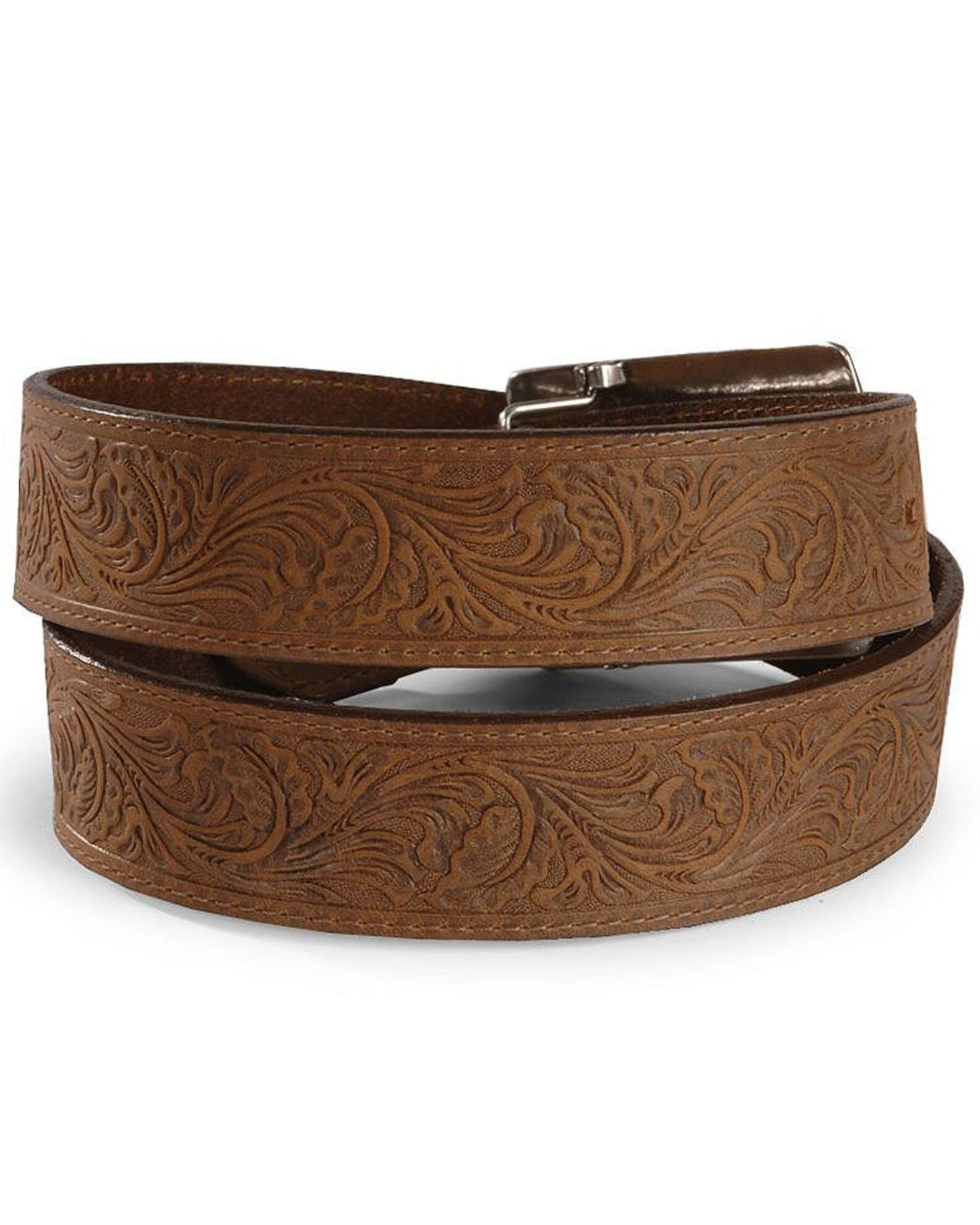 Image #2 - Tony Lama Navajo Spirit Embossed Leather Belt, Aged Bark, hi-res