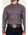 Image #3 - Ariat Men's Ty Floral Print Long Sleeve Button-Down Western Shirt, Dark Blue, hi-res