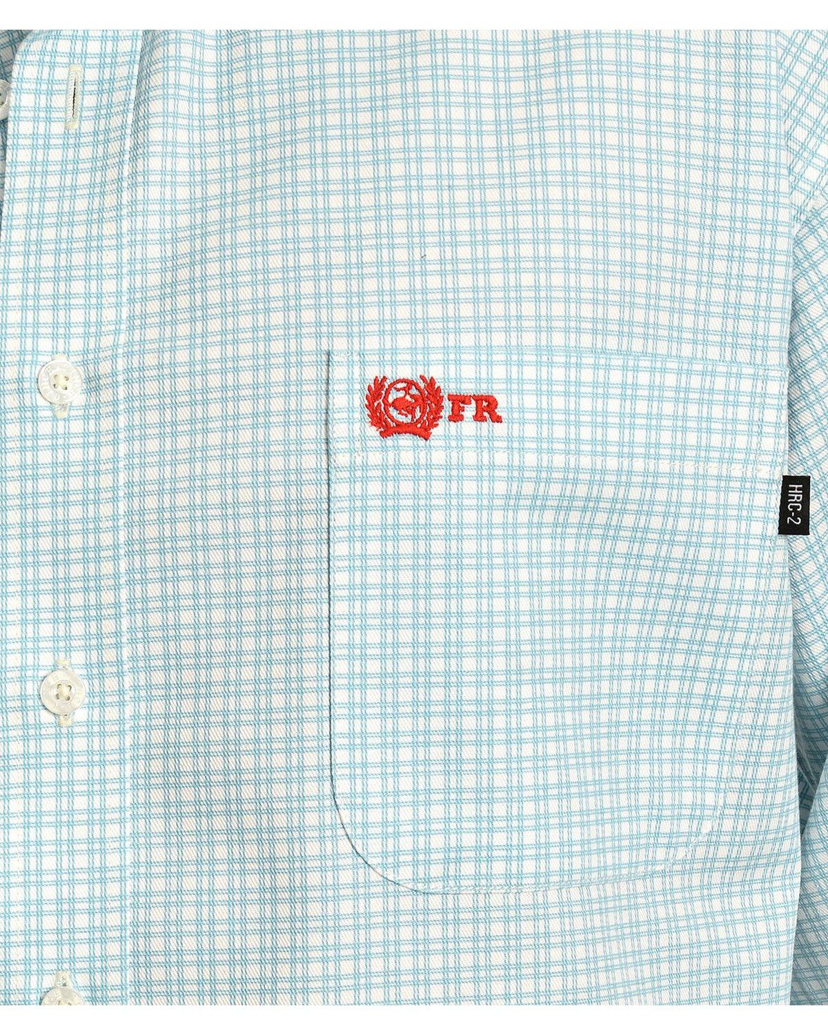 Image #2 - Cinch WRX Men's Flame Resistant Long Sleeve Checkered Twill Work Shirt, Turquoise, hi-res