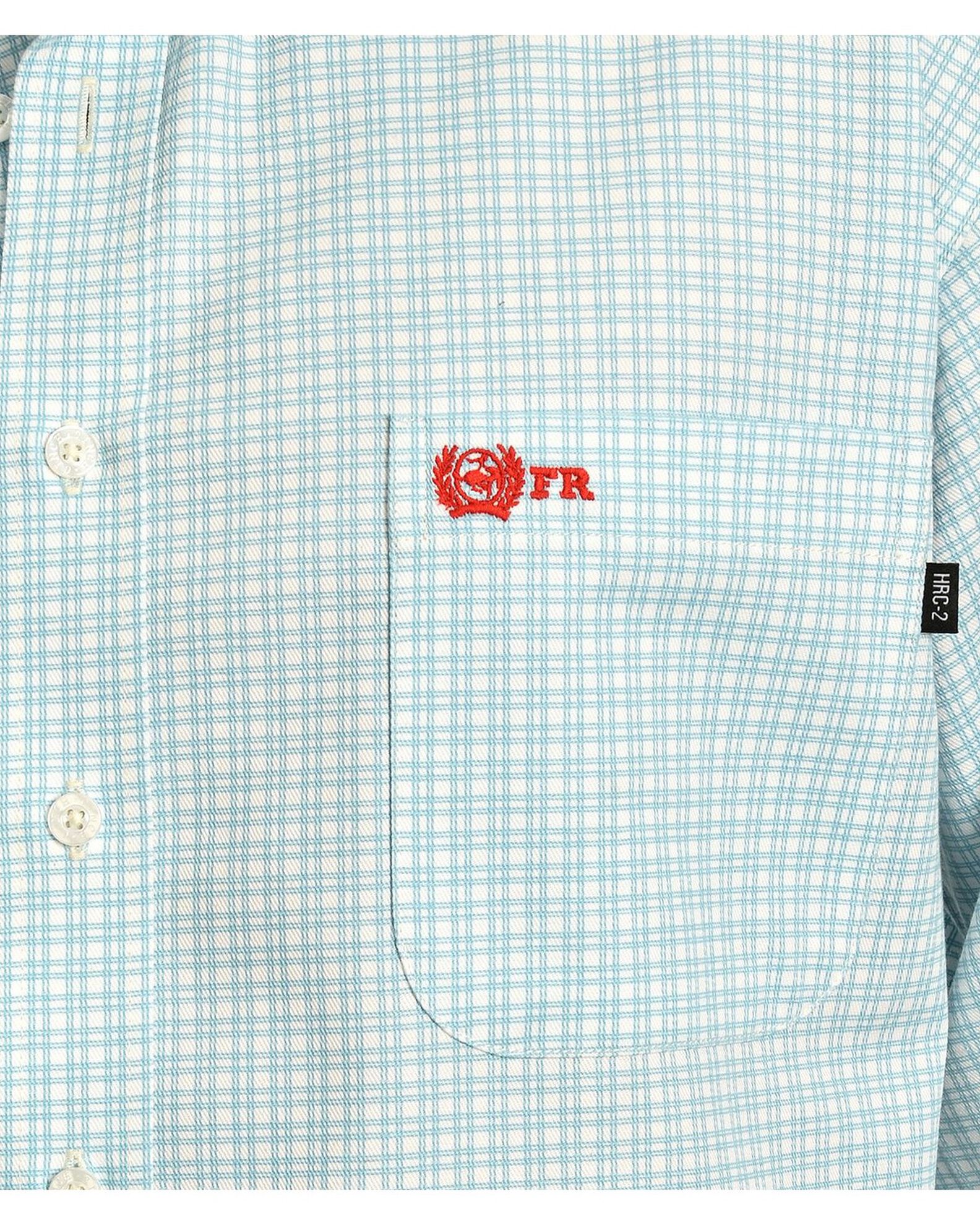 Image #2 - Cinch WRX Men's Flame Resistant Long Sleeve Checkered Twill Work Shirt, Turquoise, hi-res