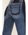 Ceros Women's Medium Wash High Rise Dark Wash Side Seam Straight Jeans, Blue, hi-res