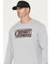 Image #2 - Carhartt Men's Logo Loose Fit Heavyweight Long Sleeve Graphic T-Shirt, Heather Grey, hi-res