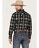Rock & Roll Denim Men's Vertical Southwestern Print Long Sleeve Snap Western Shirt , Black, hi-res
