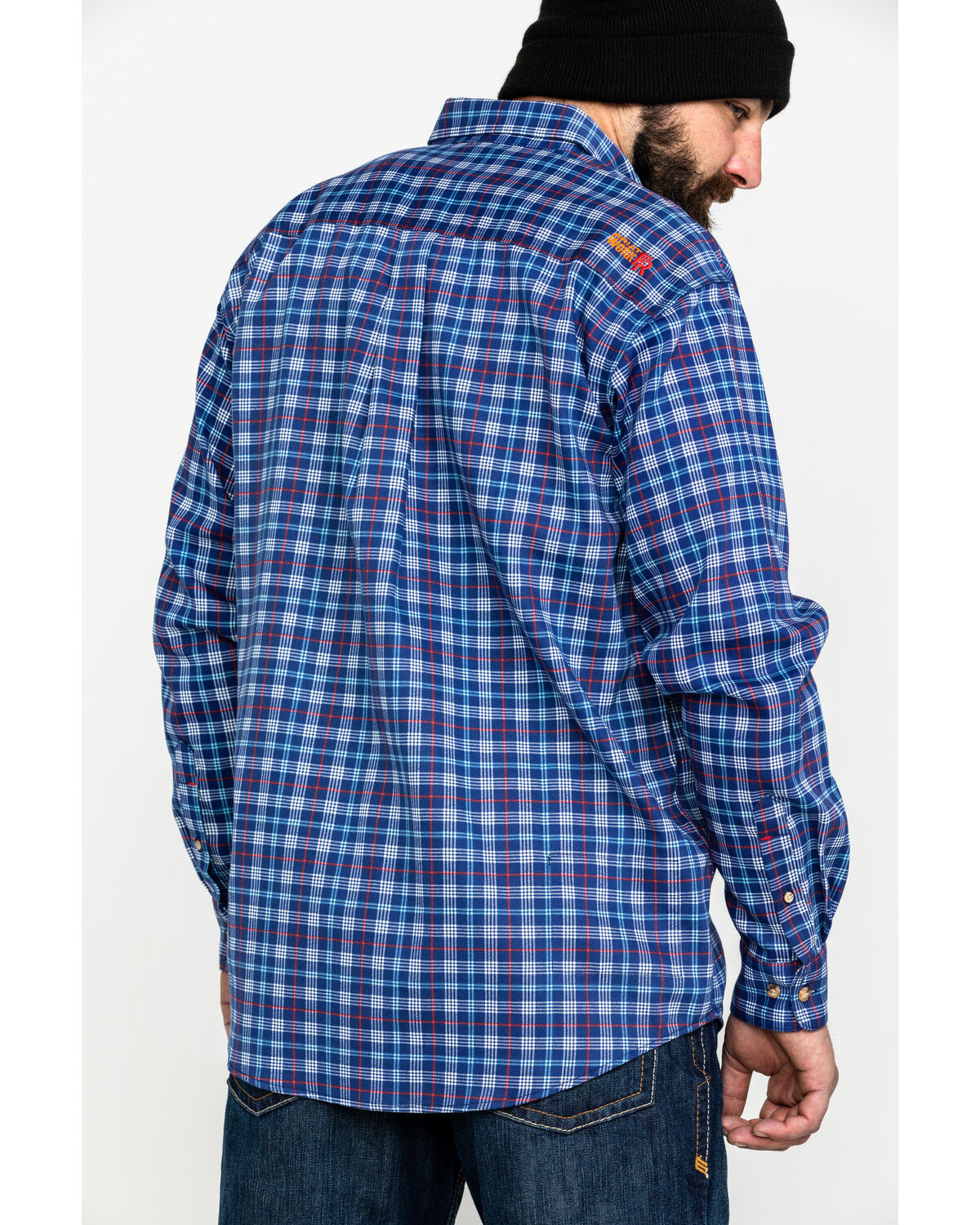 Image #2 - Ariat Men's Collins FR Plaid Print Long Sleeve Button Work Shirt - Big & Tall, , hi-res