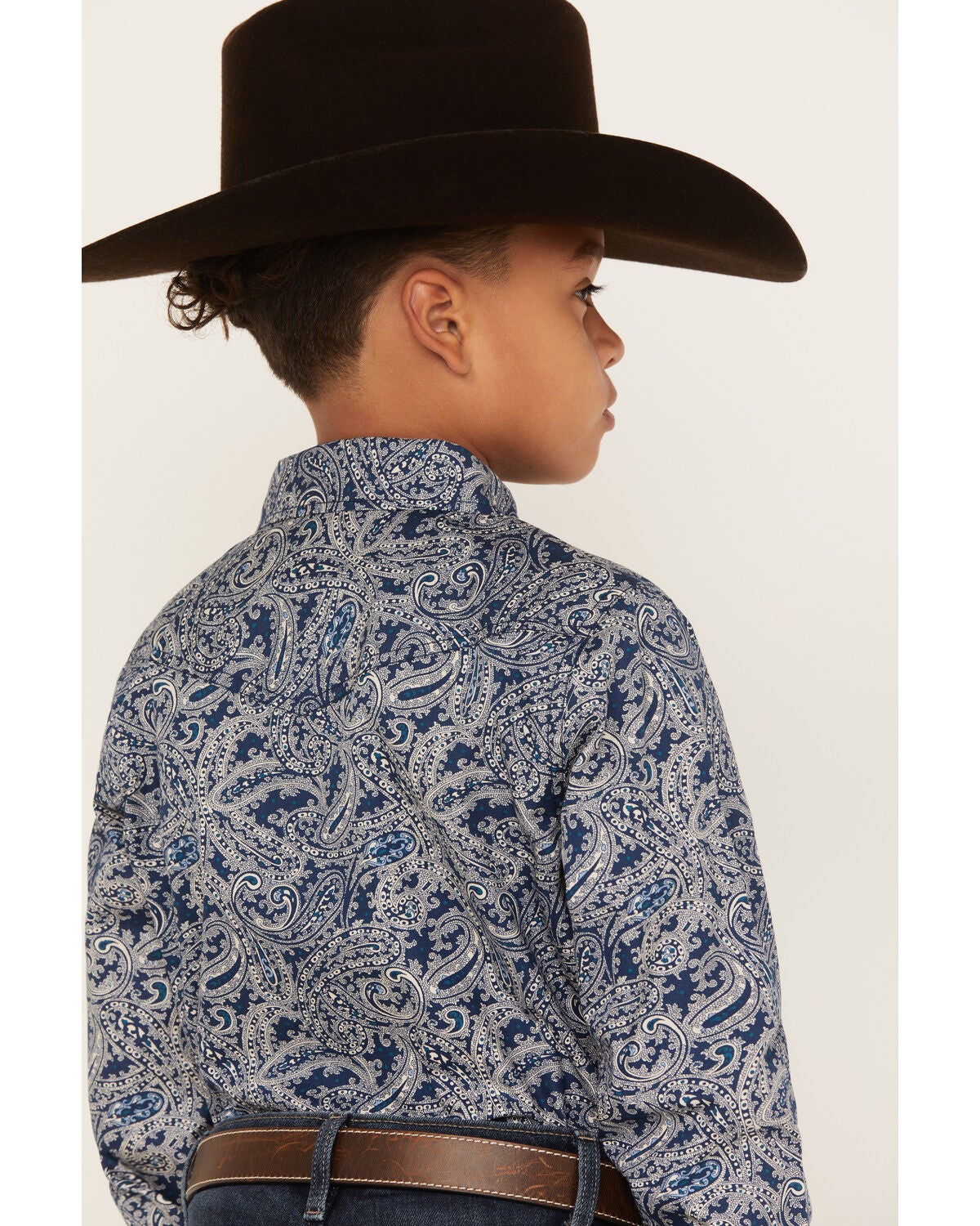 Image #4 - Cody James Boys' Paisley Print Long Sleeve Snap Western Shirt, , hi-res