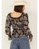 Image #4 - Wild Moss Women's Smocked Front Cold Shoulder Long Sleeve Shirt, Black, hi-res