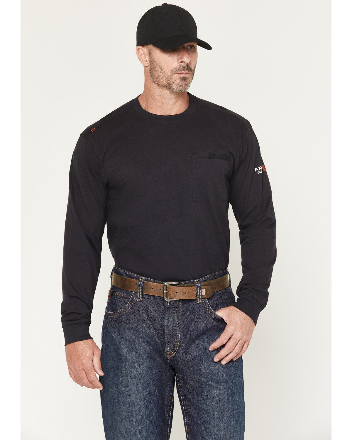 Ariat Men's FR Air Skull Long Sleeve Graphic Work Shirt, Black, hi-res