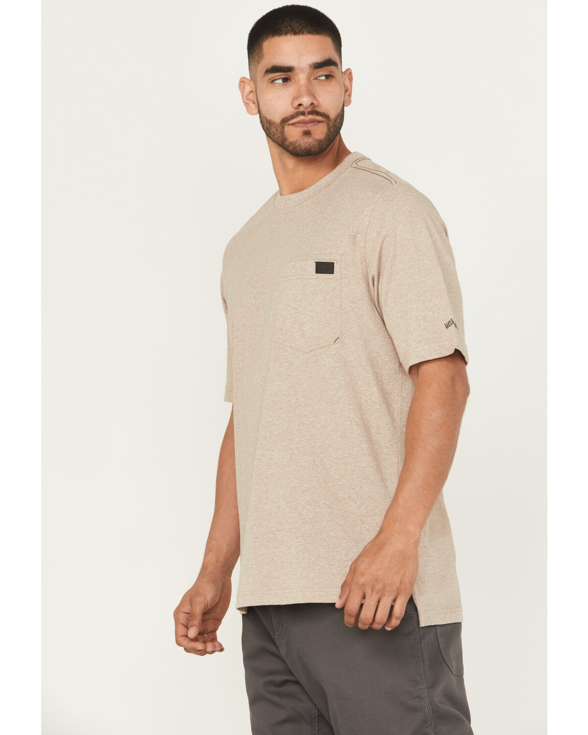 Image #2 - Wolverine Men's Solid Guardian Short Sleeve Work Pocket T-Shirt, Tan, hi-res