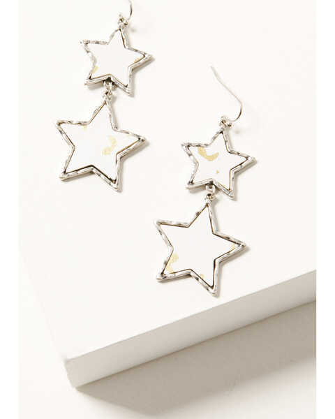 Shyanne Women's Star Dangle Earrings , Silver, hi-res